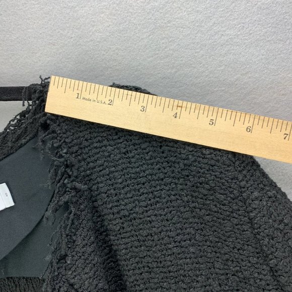 **SOLD**Iro Jacket Womens 40 US 8 Black Open Front Boucle Shavani Fringe Short - Picture 11 of 15